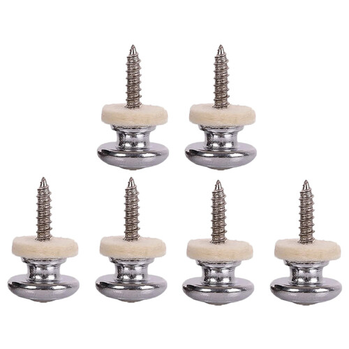 6PCS Wool Copper Guitar Strap Lock Locking Pegs Pins Mushroom Shape End Button for Acoustic Classical