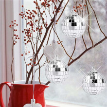 60 Peças Bolas de Espelho de Discoteca 2 Polegadas Bola de Espelho Reflexivo Bola Pendurada para DecoraçãO de Festa de árvore de Natal