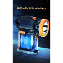 Solar-Rechargeable Long-Range COB Flashlight, 2-in-1 Power Bank & Work Light for Camping, Outdoor, Emergency Orange