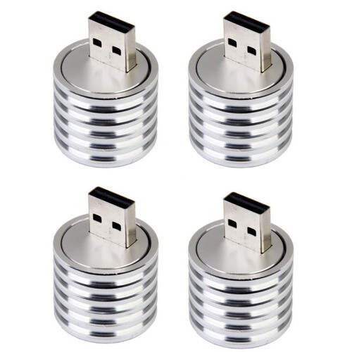 4X Aluminum 3W USB LED Lamp Socket Spotlight Flashlight White Light