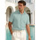 Men'S Textured Crinkle Fabric Short Sleeve Button Down Casual Shirt with Pocket Green XL 3