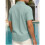 Men'S Textured Crinkle Fabric Short Sleeve Button Down Casual Shirt with Pocket Green XL 4