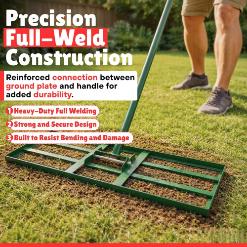 Lawn Levelling Rake, with 210cm Long Handle 2