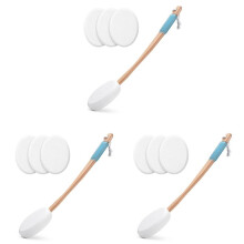 3X Lotion-Applikator für Rücken, Füße, 4 Auswechselbare Pads, 1 Langer Griff, Rückenlotion-Applikator für Senioren, Frauen