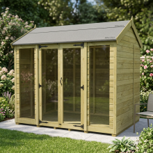 8 x 7 Apex Summer House Tanalised (Full Height Window) Fast & Free 2-5 Nationwide Delivery