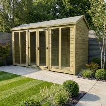 12 x 4 Apex Summer House Tanalised (Full Height Window) Fast & Free 2-5 Nationwide Delivery