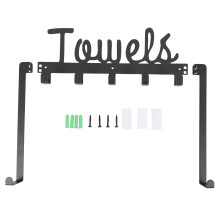 Sobre a Porta 5 Ganchos Cabide de Porta, sobre a Porta Toalheiro Organizador de Banheiro para Toalhas Penduradas Robe Camisa ChapéU-Preto