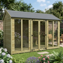 12 x 5 Apex Summer House Tanalised (Full Height Window) Fast & Free 2-5 Nationwide Delivery