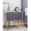 Beliani 1 Drawer Bedside Table FLAYAT Velvet Grey 2