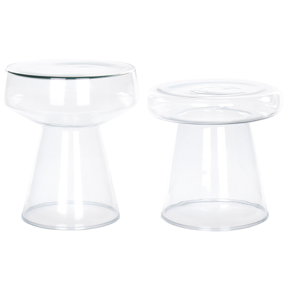 Beliani Set Of 2 Side Tables Laguna/Caldera Transparent