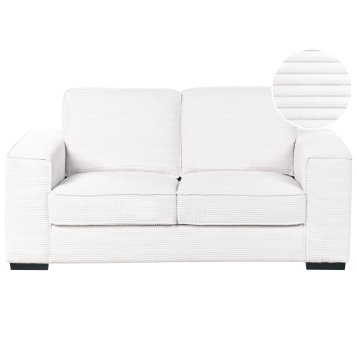 Beliani 2 Seater VIKRAN Corduroy White
