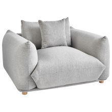 Armchair LUVOS Fabric Light Grey