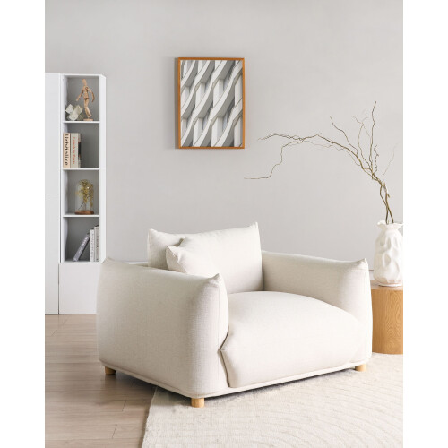 Beliani Armchair LUVOS Fabric Off-White 1