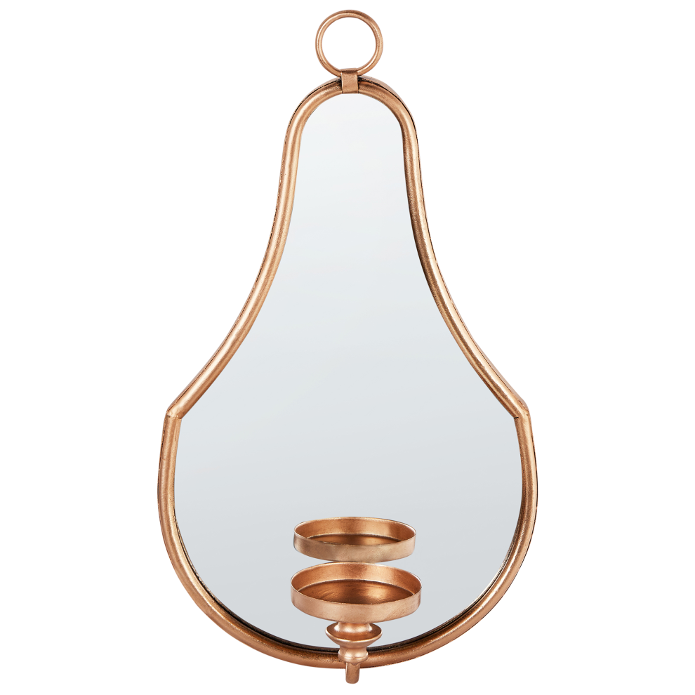 Beliani Wall Candle Holder Bazarnes Metal 45 Cm Gold