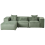 Beliani Corner Sofa 3 Seater DOLVA Chenille Dark Green Right Hand 1