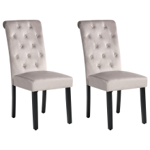 Set of 2 Dining Chairs VELVA Velvet Grey