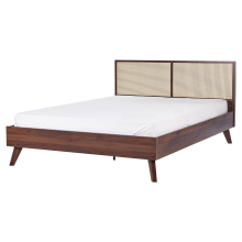 Bed Rattan MONPAZIER 160 x 200 cm (EU King Size) Dark Brown