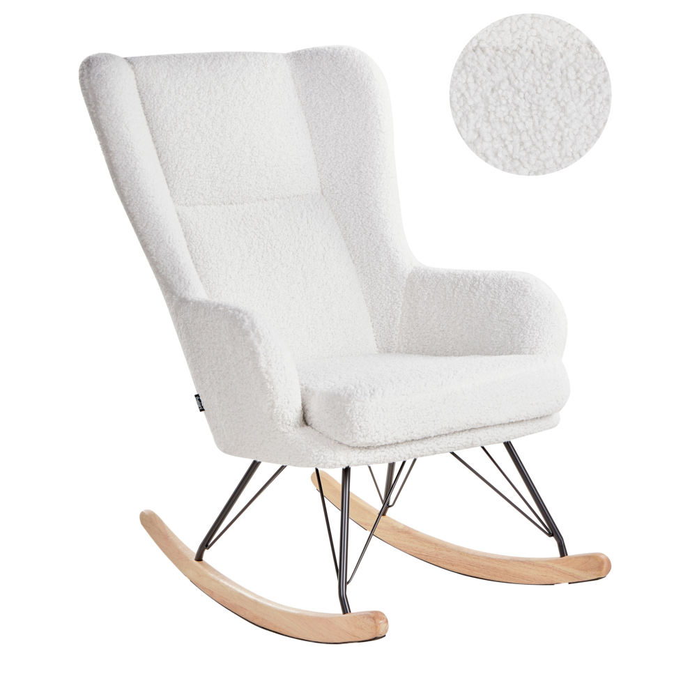Beliani Rocking Chair Luoma Boucle Off-White
