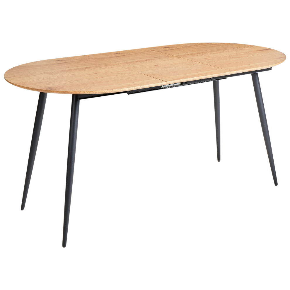 Beliani Extending Dining Table Clavet Light Brown 120/160 Cm 80 Cm