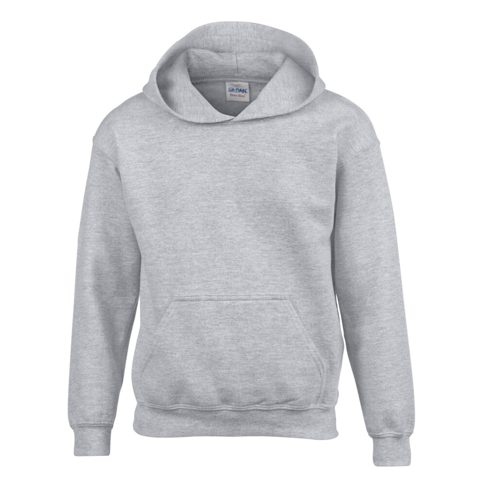 Gildan (9-11 Years, Sports Grey) Childrens/Kids Heavy Blend Hooded Sweatshirt