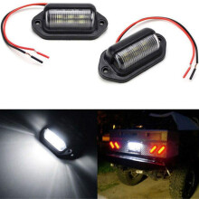 8Pcs 12V 6 SMD LED Exterior License Plate Tag Light License Plate Lamp Taillight for Car Truck RV Trailer Boat