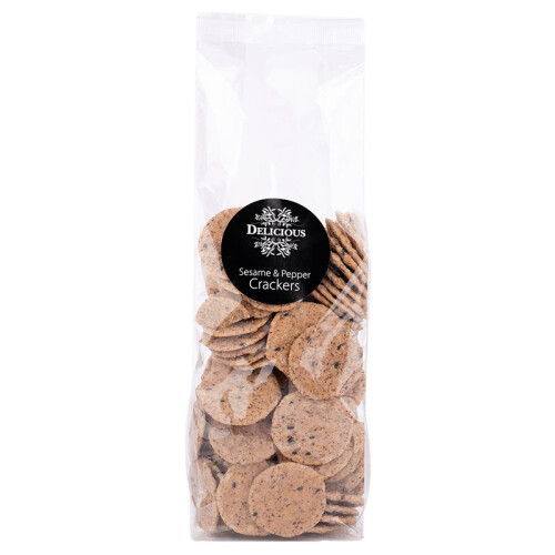 Delicious Sesame &amp; Pepper Crackers 125g