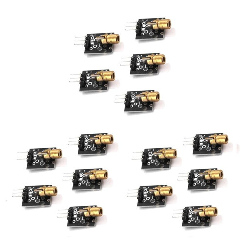 15st KY-008 650nm Laser Sensor Module 6mm 5V Röd Laser Dot Diode Kopar Header för