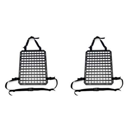 2X Bilstolsrygg Molle Panel, Molle Panel Organizer för Bil, SUV-Lastbil, Utrustning Modular för EDC Pouch Tool Accessories