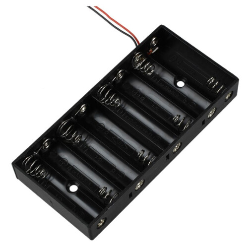 4X Caja de Plastico para Bateria 12V 8 X 1.5V AA 2A con Cable