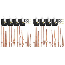 8 Pcs Quartz Clock Movement Mechanism Parts with 4 Types of Walnut Wood Clock Hands Clock Accessories for Clock Repair