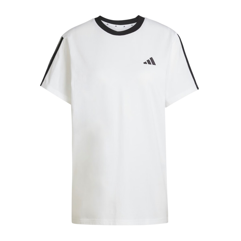 Adidas (20 Uk - 22 Uk, White/Black) Womens/Ladies Essentials 3 Stripes T-Shirt