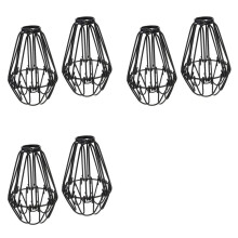 Ajustable Abat-Jour Cage Métallique, Paquet de 6 Cage à Oiseaux en Métal Ampoule Garde Île Pendentif Luminaire Support de Lampe Goutte