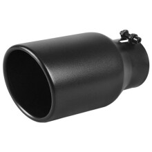 3 Inch Inlet Black Exhaust Tip 3 X 4.5 X 9 Black Paint Finish Exhaust Tip Bolt- Installation