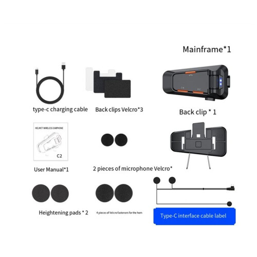 Motorcycle Riding Waterproof Multi-Person Networking Group Chat Intercom Helmet  Headset 6.0 Noise Reduction 2
