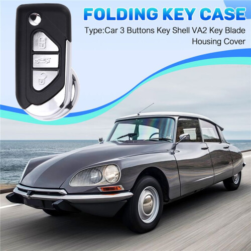 Car 3 Buttons Key Shell Folding Remote Control Car Key Shell for    VA2 Key Blade Housing Cover 2