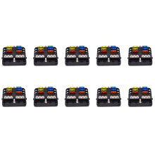 10X 6-Way Fuse Block,with LED Indicator 12 Circuits with Negative Marine Fuse Box for 12/24V Car Boat RV Truck