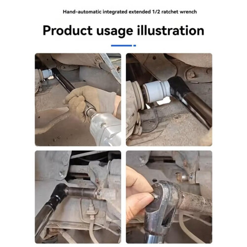 Automatic Quick Ratchet Wrench Offset Impact Extension Wrench with Connector for Manual Extension Socket Force Rod Tool 2