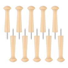 10Piece Wood Shaker Nails Screw-in Wood Hook Shaker Nails,3.7in Wood Hook Nails,Unfinished Wood Shaker Nails for Hanging
