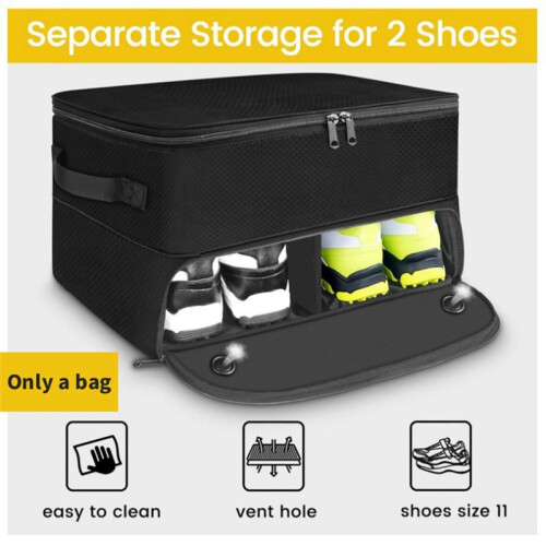 Trunk Organizer with Shoe Storage, Multi-Compartment Car Storage Box  Accessories 1