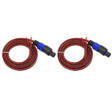 2X Speakon Speaker Cable Bare Wire Open End Cable,Speakon to Speaker Wire Audio Cord Amplifier Connection Cord for DJ/PA