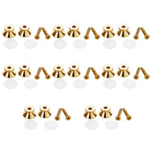16 x Electric Acoustic Guitar Bass Strap Button Screw Lock Pins Pegs Pads Golden