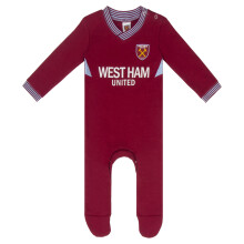 West Ham United FC Baby Sleepsuit Official Sleepwear Gift Claret 0–3 Months