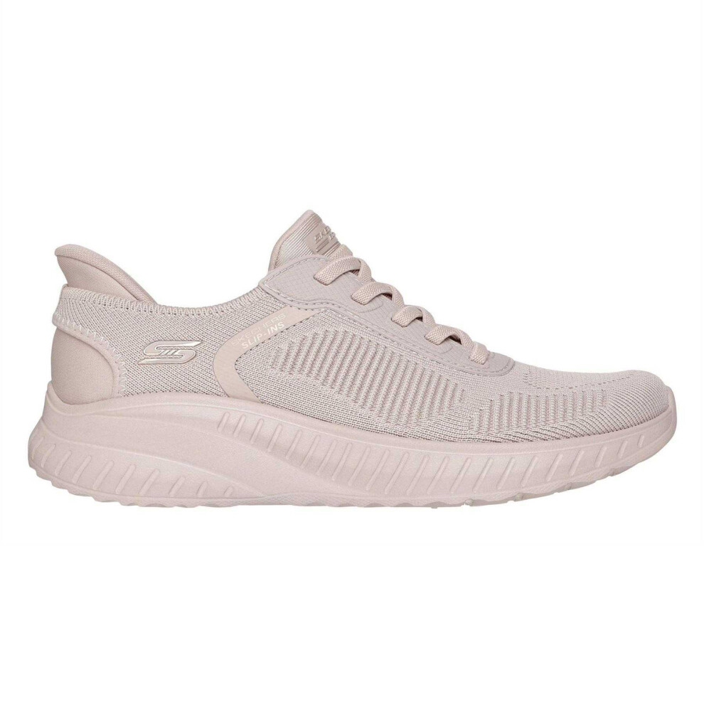 Skechers (5 Uk, Natural) Womens/Ladies Bobs Sport Squad Chaos Flat Trainers