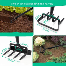 Garden Hoe- 62 Inch Long Stirrup Hoe Garden Tools Cultivator for Weeding, Heavy Duty Garden Hoe with Adjustable Handle