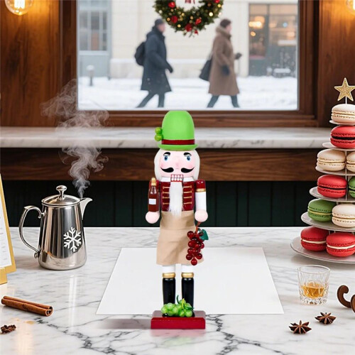 Christmas Nutcracker Nutcracker Decor Wood Figurine Ornament for Game Room Fireplace Bedside Kitchen Dining Thanksgiving