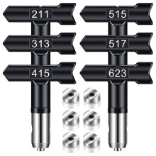 Spuittips, 6 Stuks Airless Verfspuittips Omkeerbare Spuittips voor Airless Verfspuitmachine Spuitmonden