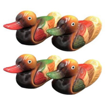 Wooden Mandarin Duck Model Decor 4Pcs Handmade Wedding Gift Bedside Ornament Mandarin Duck Figurine