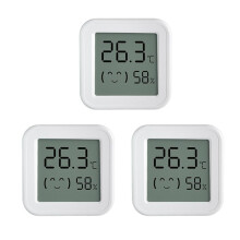 Tuya Zigbee Temperature Humidity Sensor with LCD Screen APP Monitor Real- Remotely for Alexa/ Home 3PCS