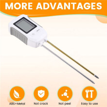 Soil Tester PH/Moisture/Temp Digital LCD Meter Heat-Resistant Metal Sensor Humidity Monitor for Flower Plants Gardening