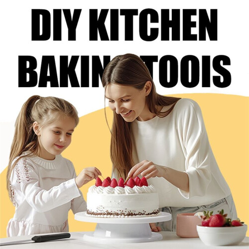 7-Piece Cake Making Tool Kit, Cake Turntable Combination Spatula Baking Tool Set 1